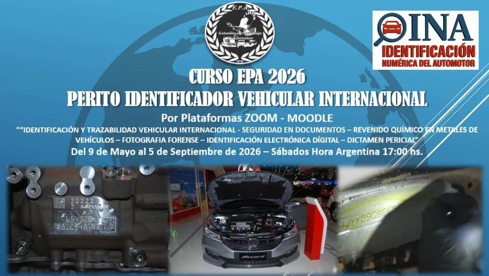 CURSO PERITO IDENTIFICADOR VEHICULAR 2026